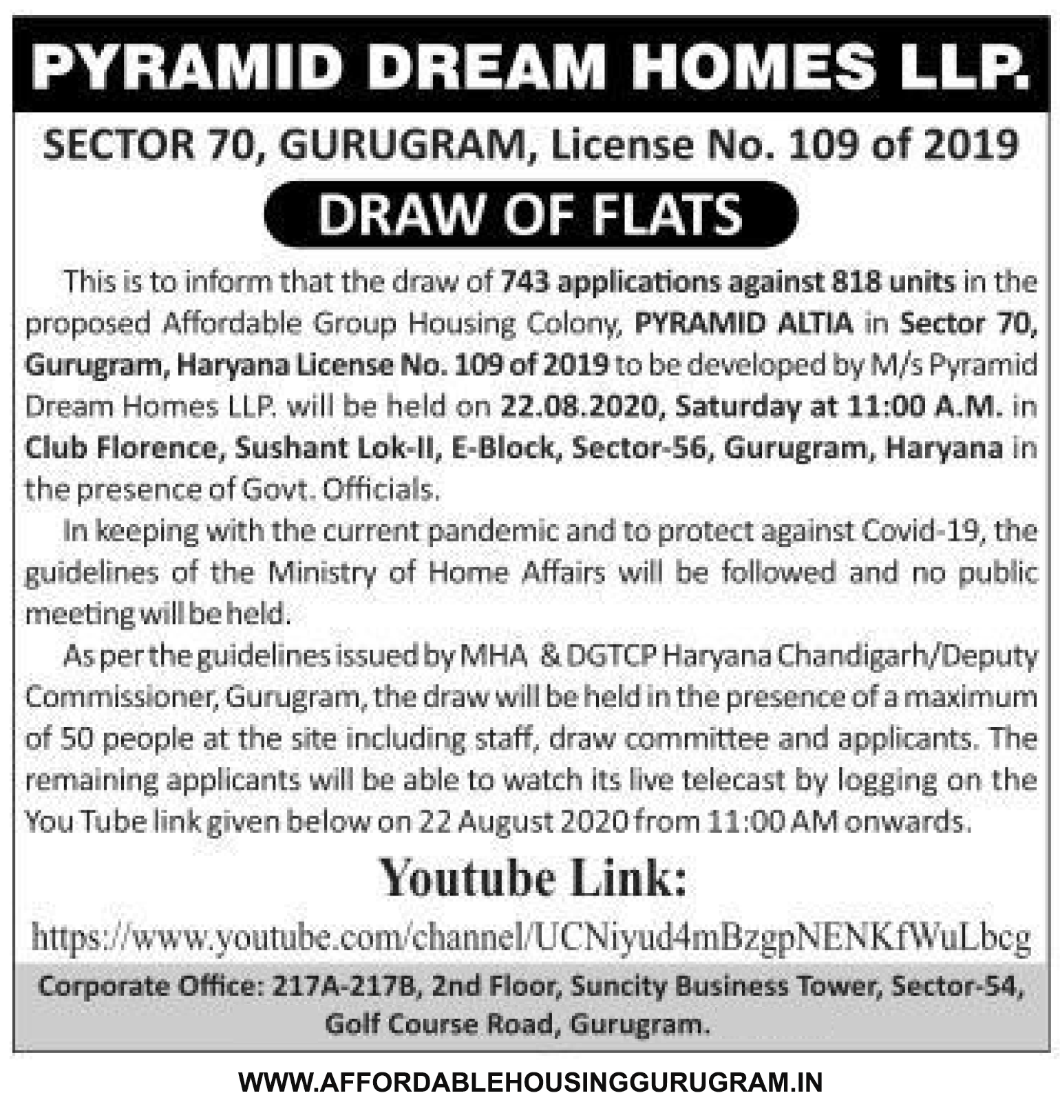 Pyramid Altia Sector 70 Gurgaon Draw Date