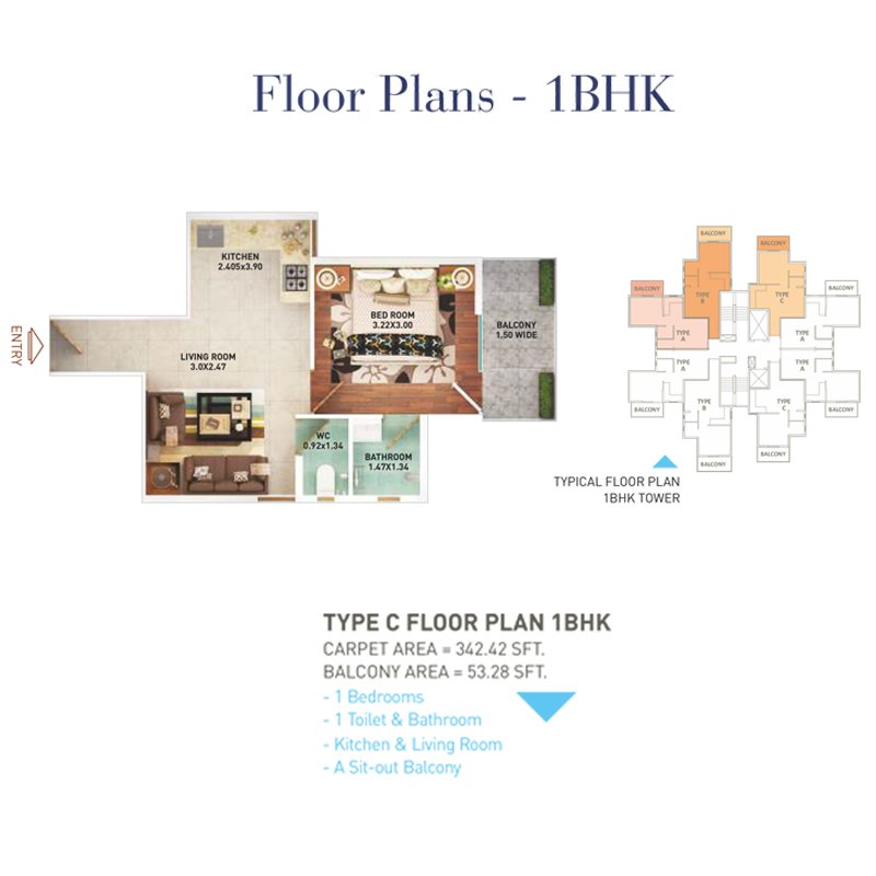 Pyramid-Infinity-Gurgaon-Floor-Plan-1-BHK-Type-C
