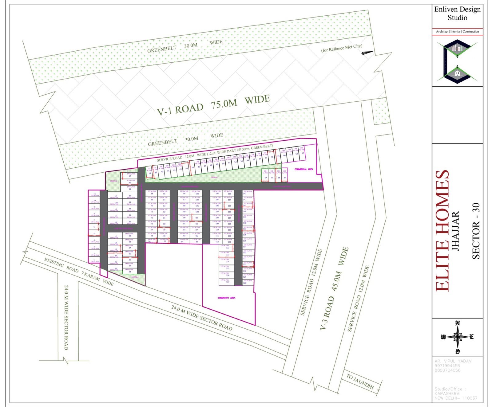 Elite Homes Sector 30 Jhajjar approved site layout plan