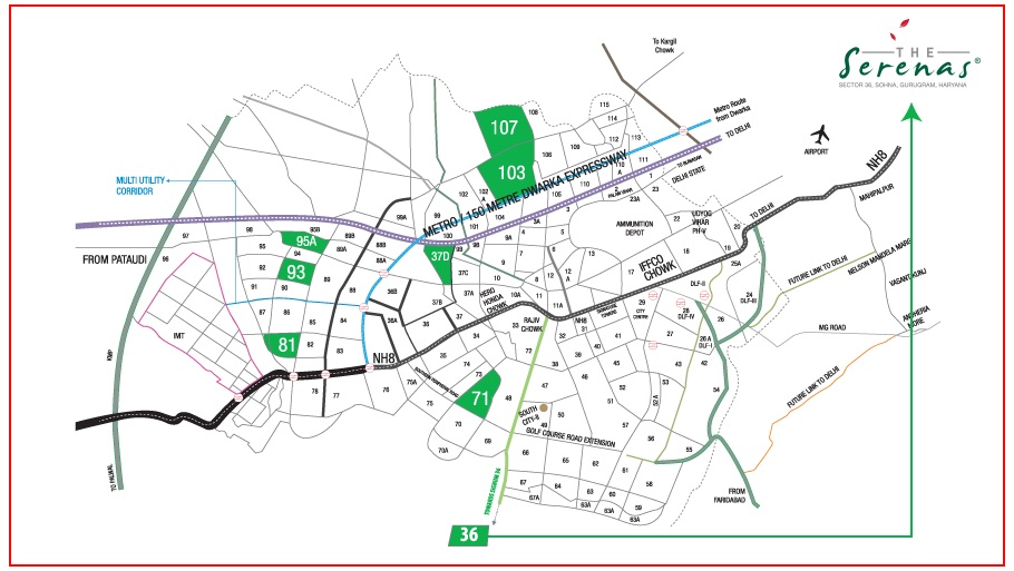 Signature Global The Serenas Location Map