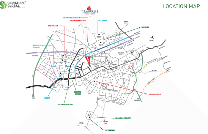 Signature-Global-The-Millennia-2-Location-Map