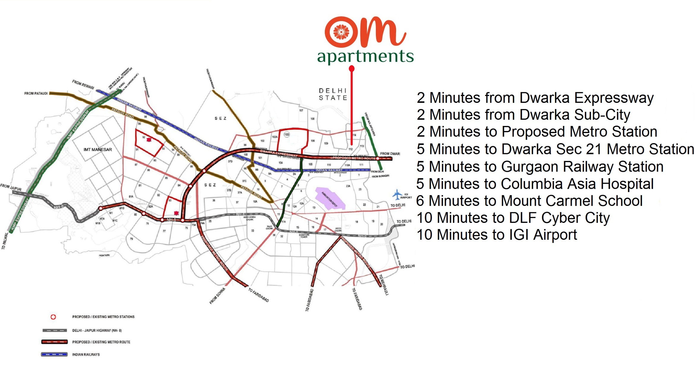 Pareena-Om-Apartments-Location-Map