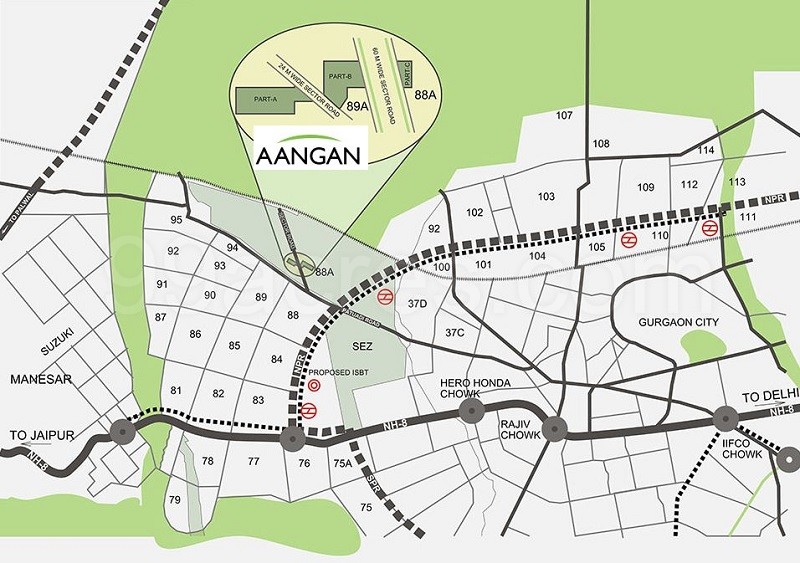 Adani Aangan Phase 2 Location Map